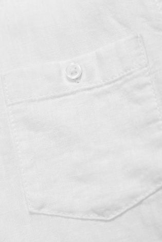 White Linen Blend Shirt (3-16yrs)